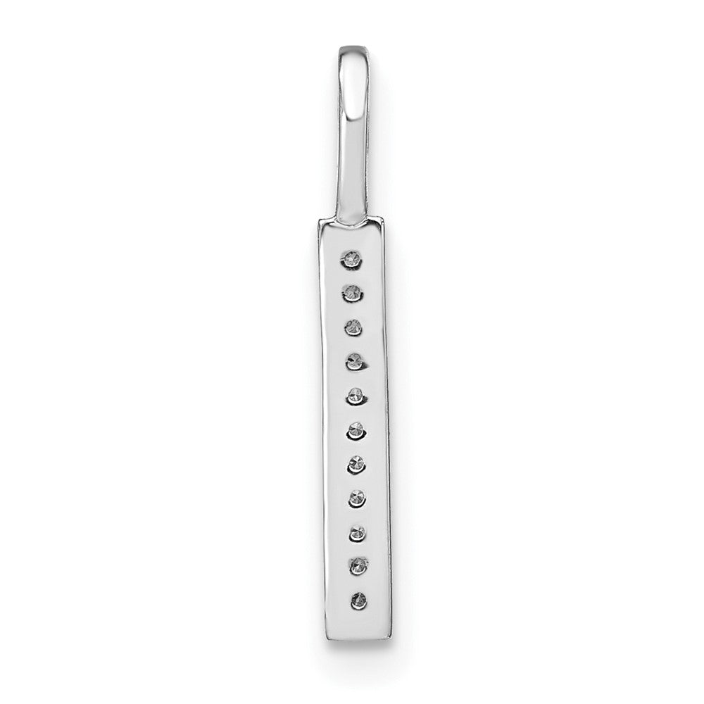 14K White Gold Diamond Lower Case Letter L Initial Pendant