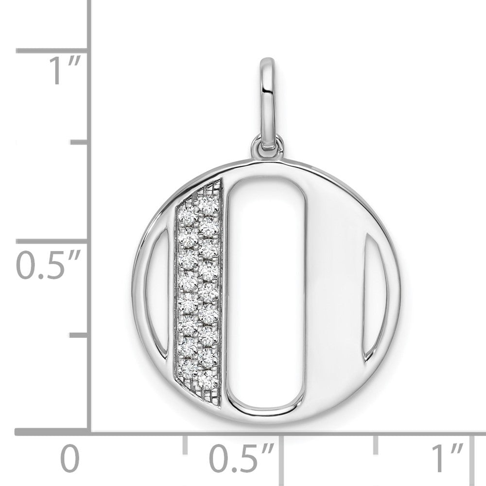 14K White Gold Gatsby Diamond Initial O Charm
