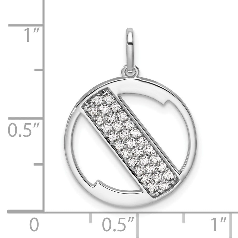 14K White Gold Gatsby Diamond Initial S Charm
