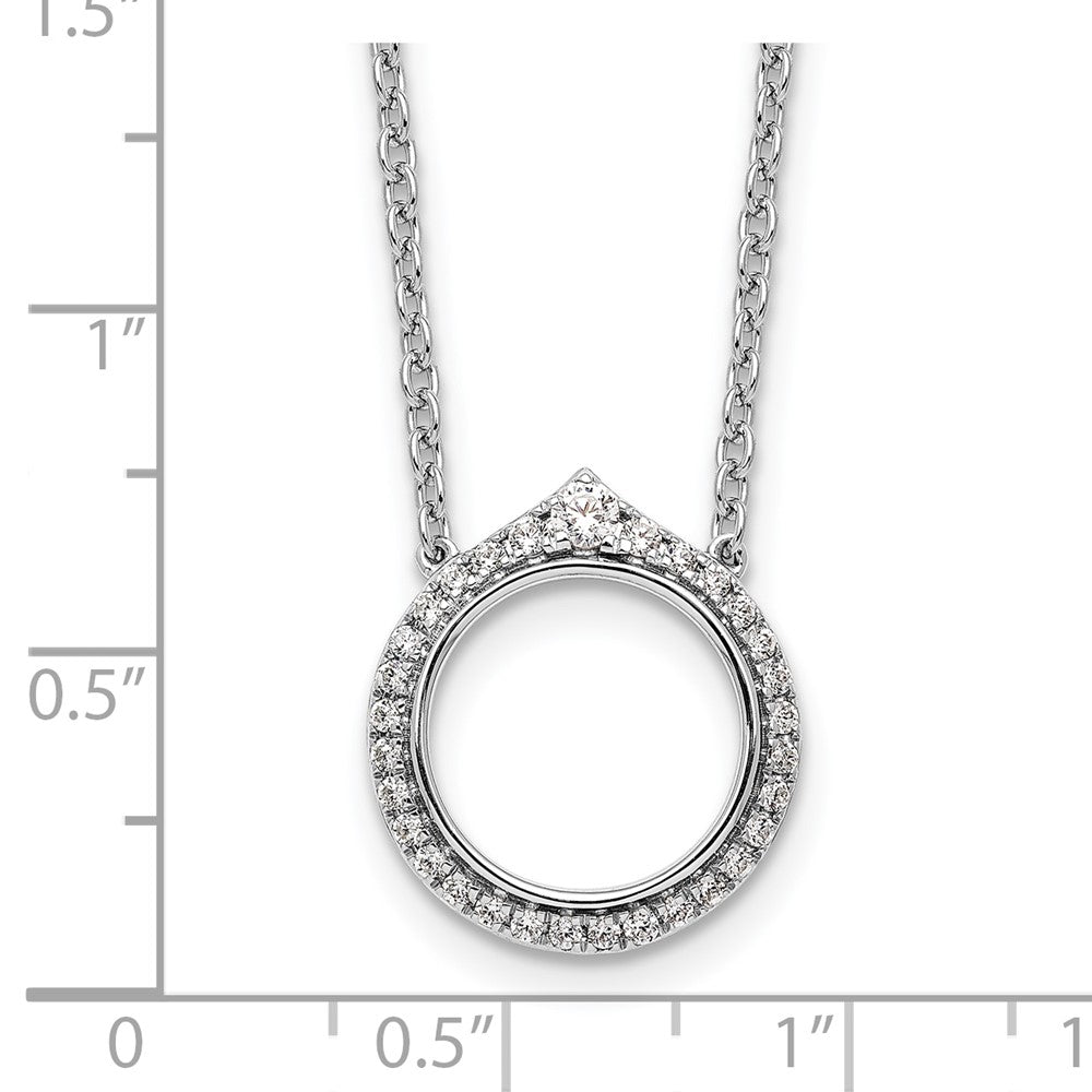 14k White Gold Fancy Circle Diamond 18in Necklace