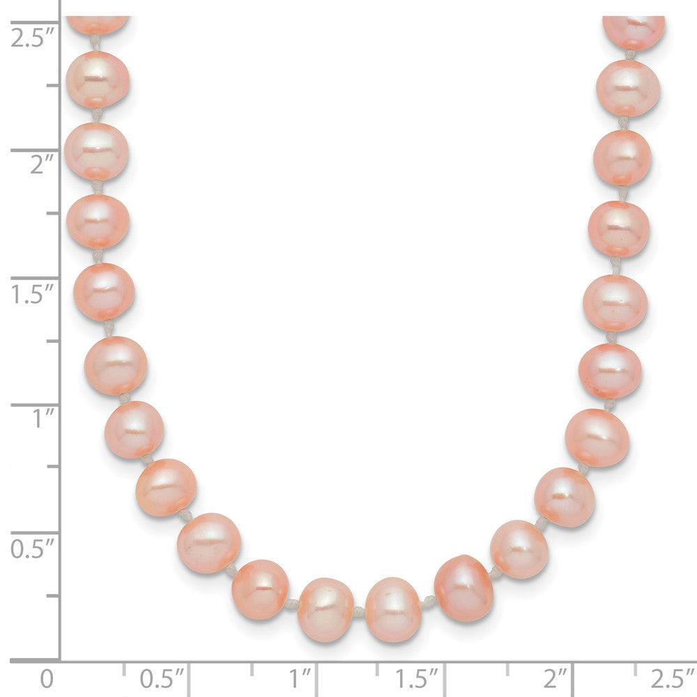 14k 5-6mm Pink Near-Round Freshwater Cultured Pearl 24 inch Necklace