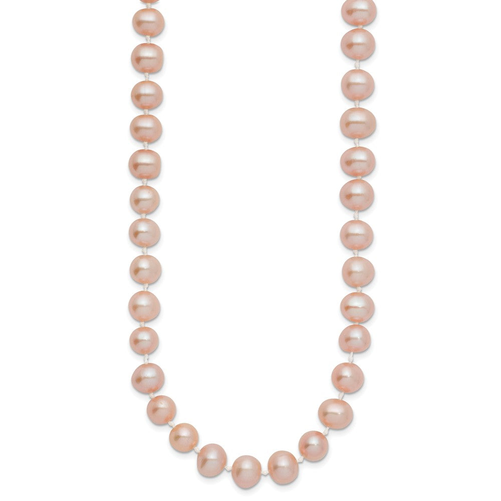 14k 7-8mm Pink Near-Round Freshwater Cultured Pearl 20 inch Necklace