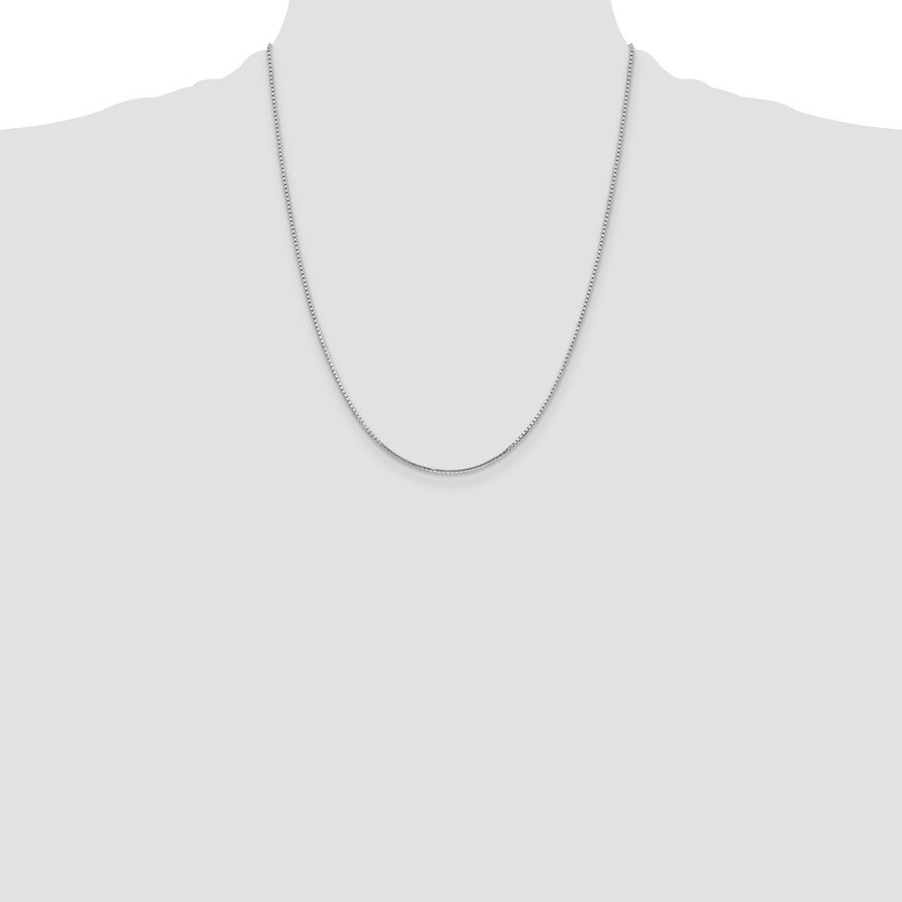 Sterling Silver 1.25mm 8 Sided Diamond-cut Box Chain w/4in ext.