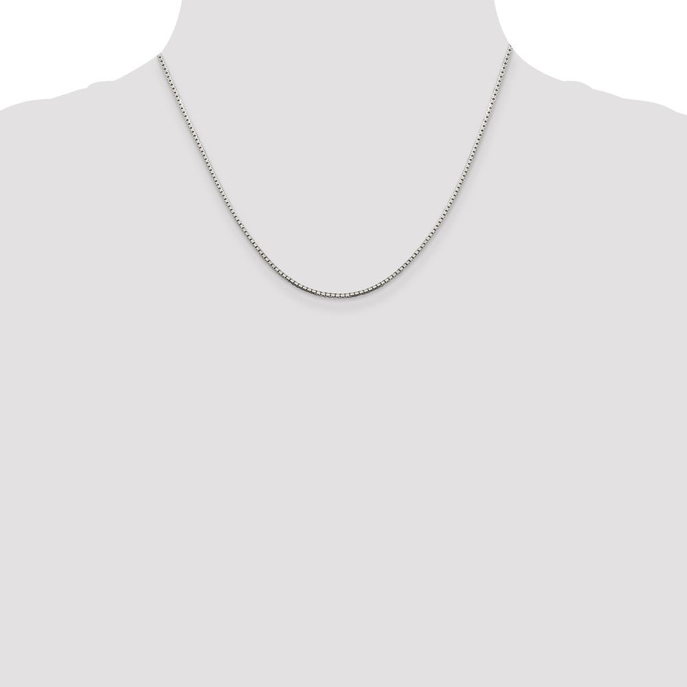 Sterling Silver 1.5mm 8 Sided Diamond-cut Box Chain w/2in ext.