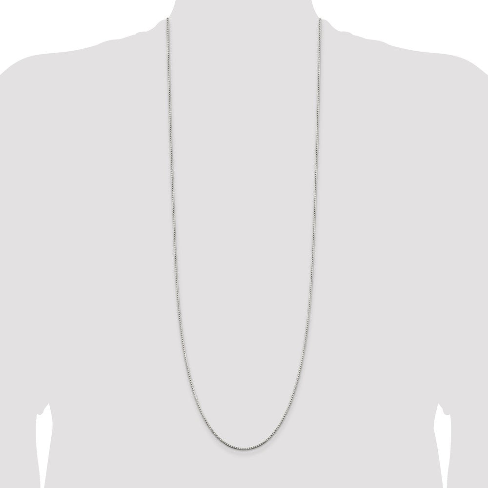 Sterling Silver 1.5mm 8 Sided Diamond-cut Box Chain