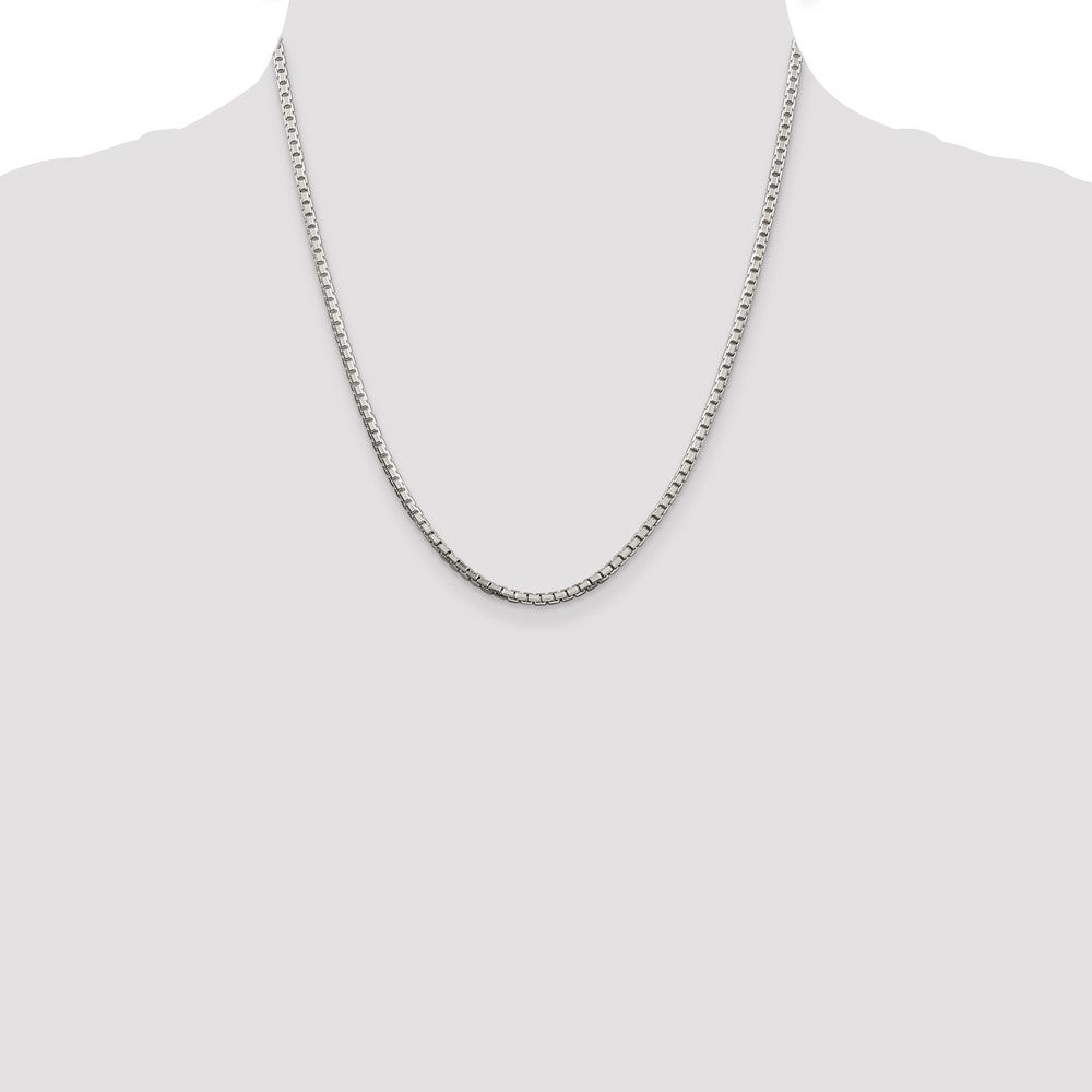 Sterling Silver 2.5mm 8 Sided Diamond-cut Box Chain