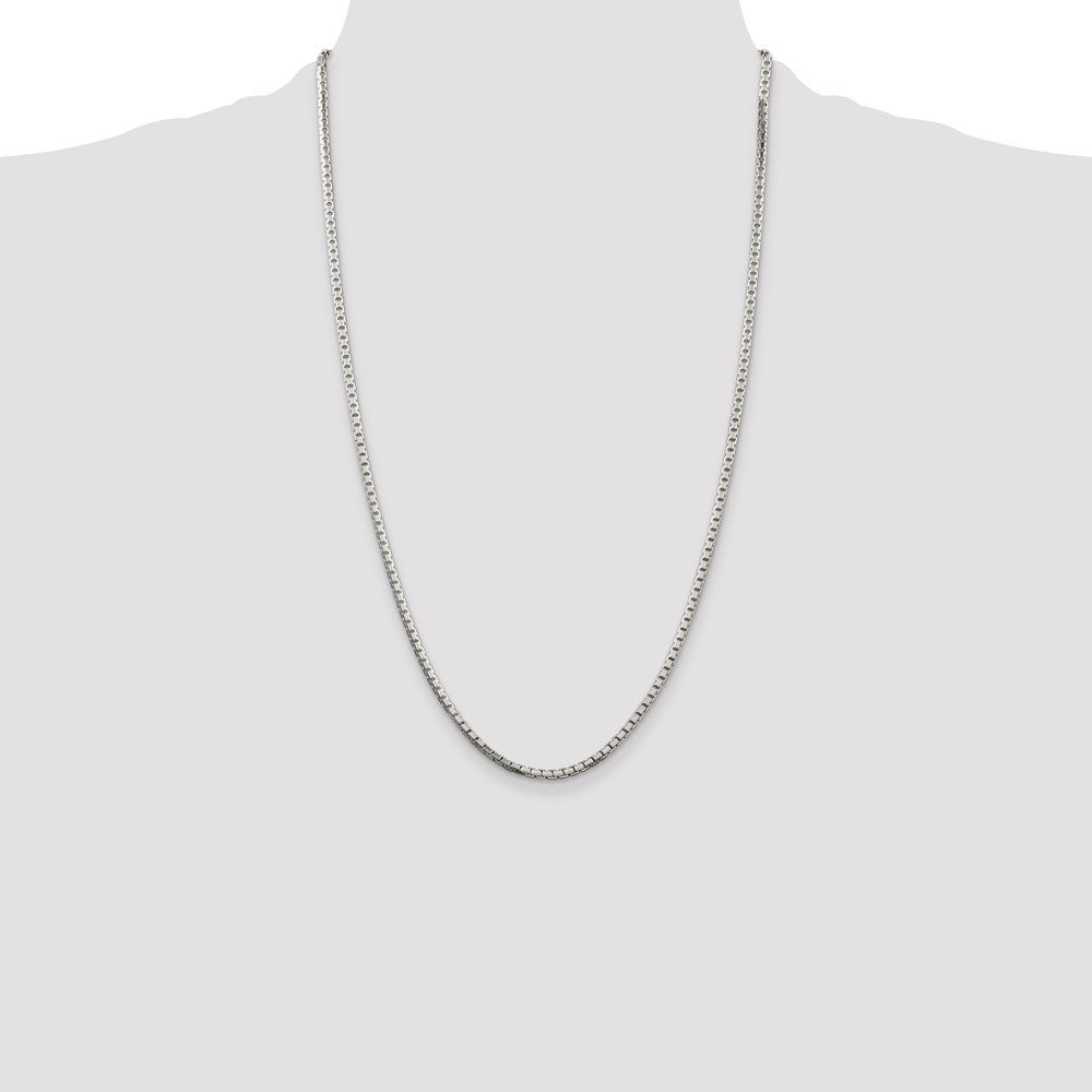 Sterling Silver 2.5mm 8 Sided Diamond-cut Box Chain