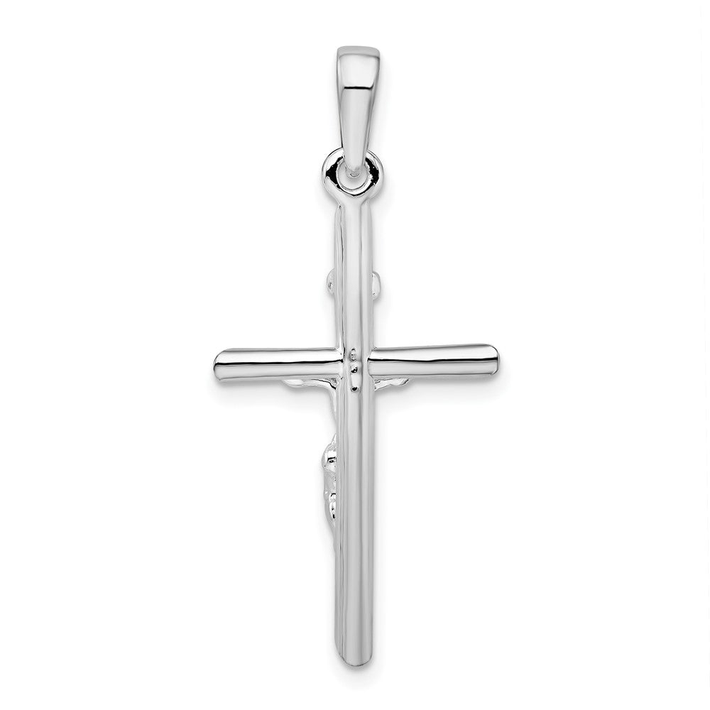 De-Ani Sterling Silver Rhodium-Plated Polished Crucifix Cross Pendant