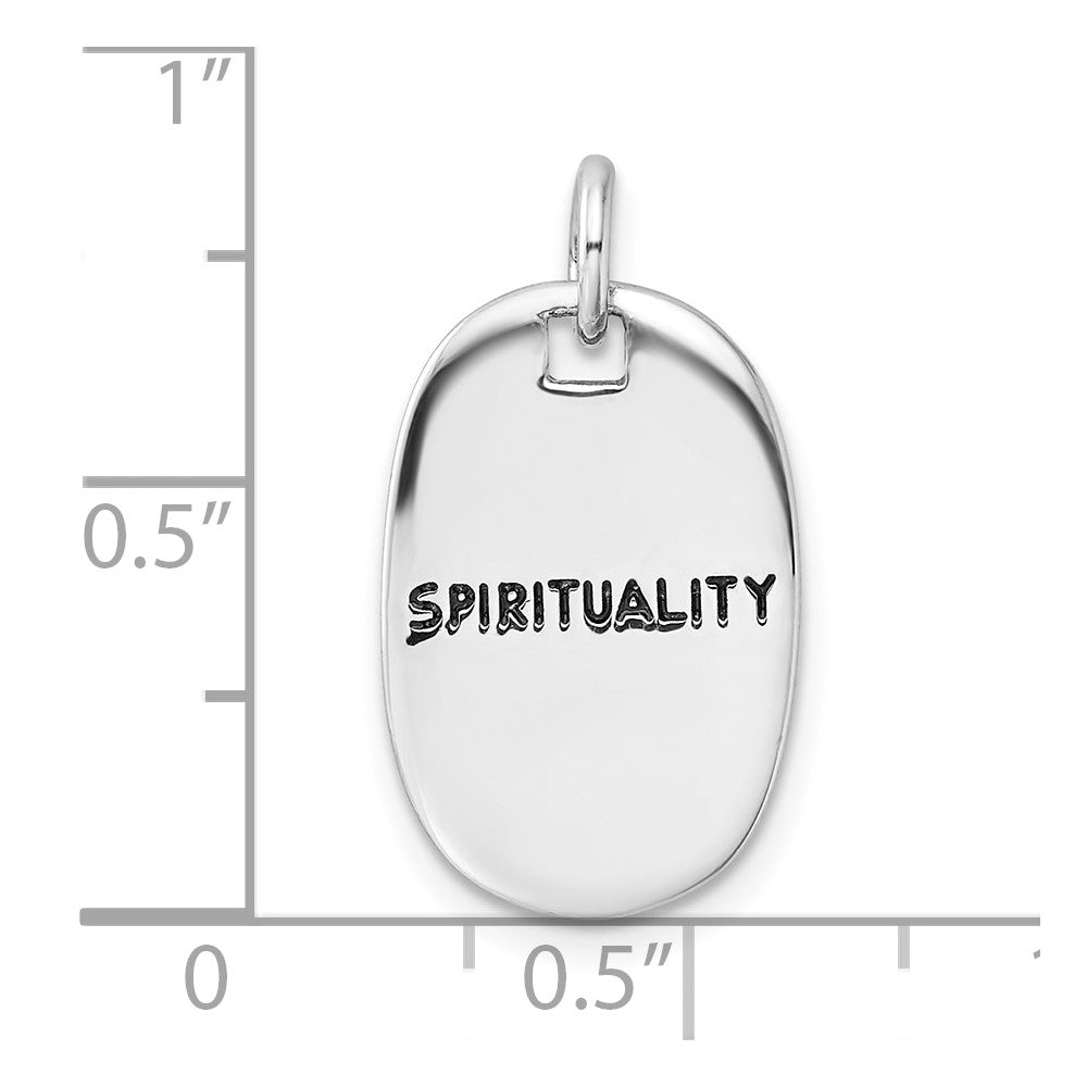 Sterling Silver RH-plated Antiqued SPIRITUALITY/HAVE FAITH Pendant