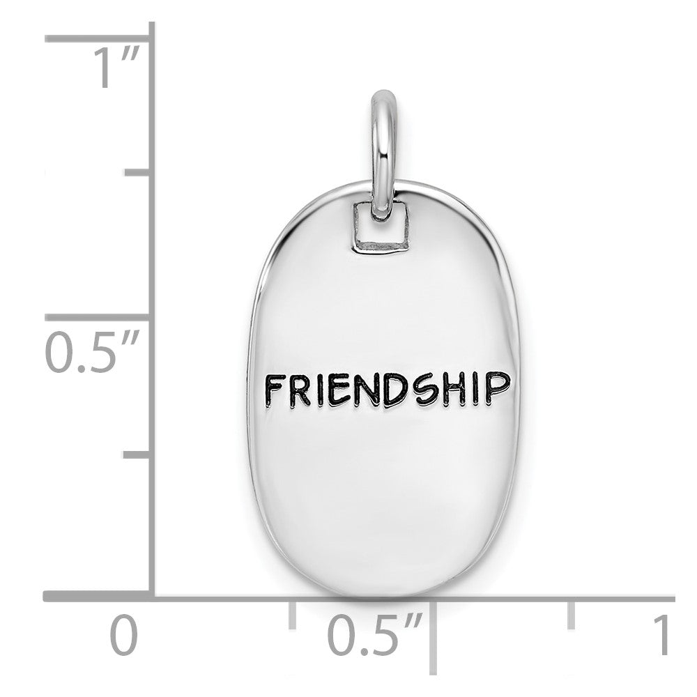 Sterling Silver RH-plated Antiqued FRIENDSHIP/EXPRESS KINDNESS Pendant