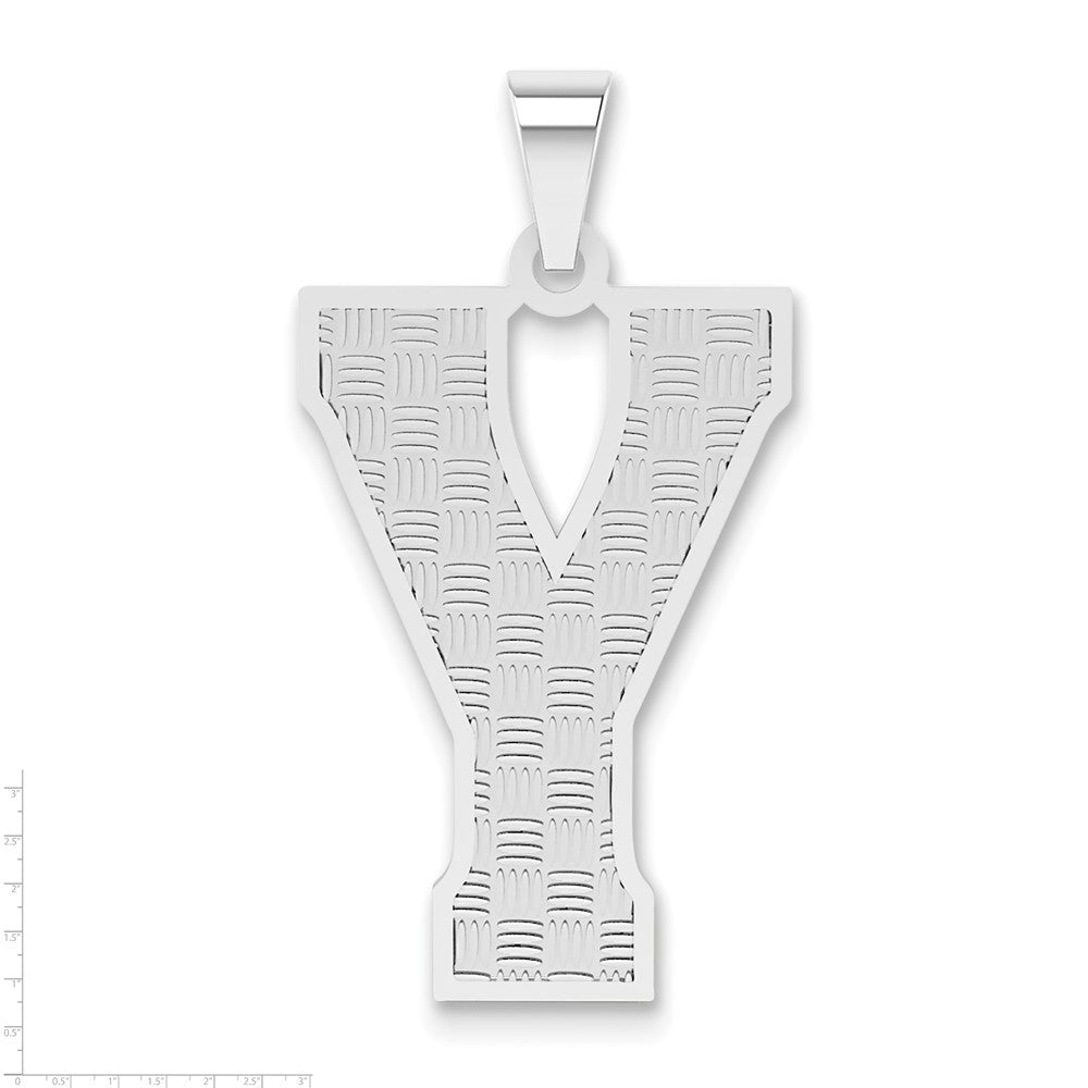 Sterling Silver Rhodium-plated Letter Y Initial Pendant