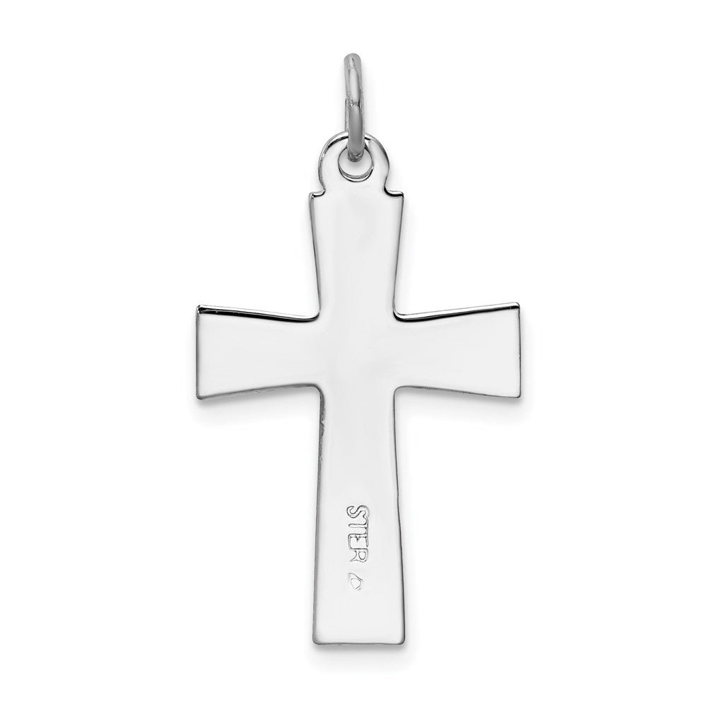 Sterling Silver Rhodium-plated Gold-tone INRI Crucifix Charm