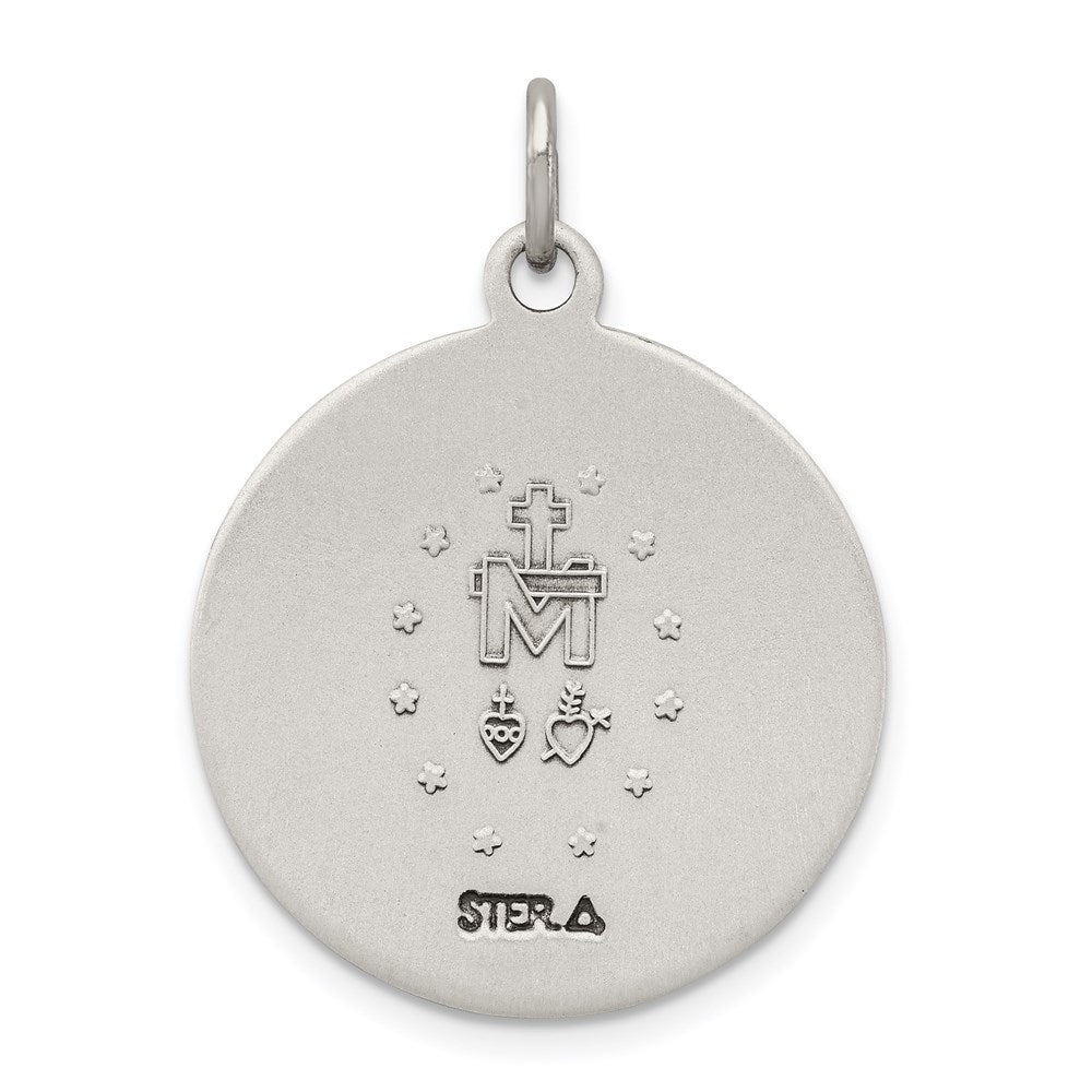 Sterling Silver Antiqued Virgin Mary Medal