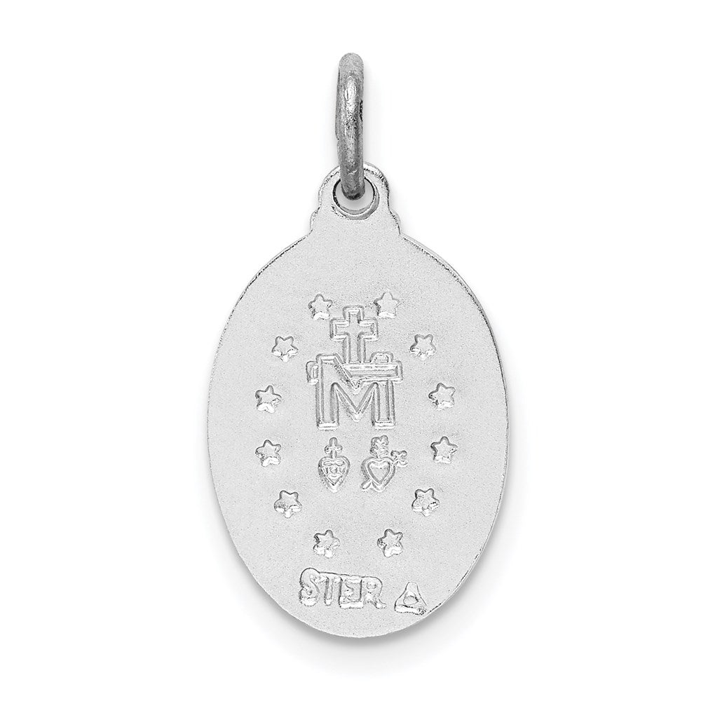 Sterling Silver Rhodium-plated Virgin Mary Medal