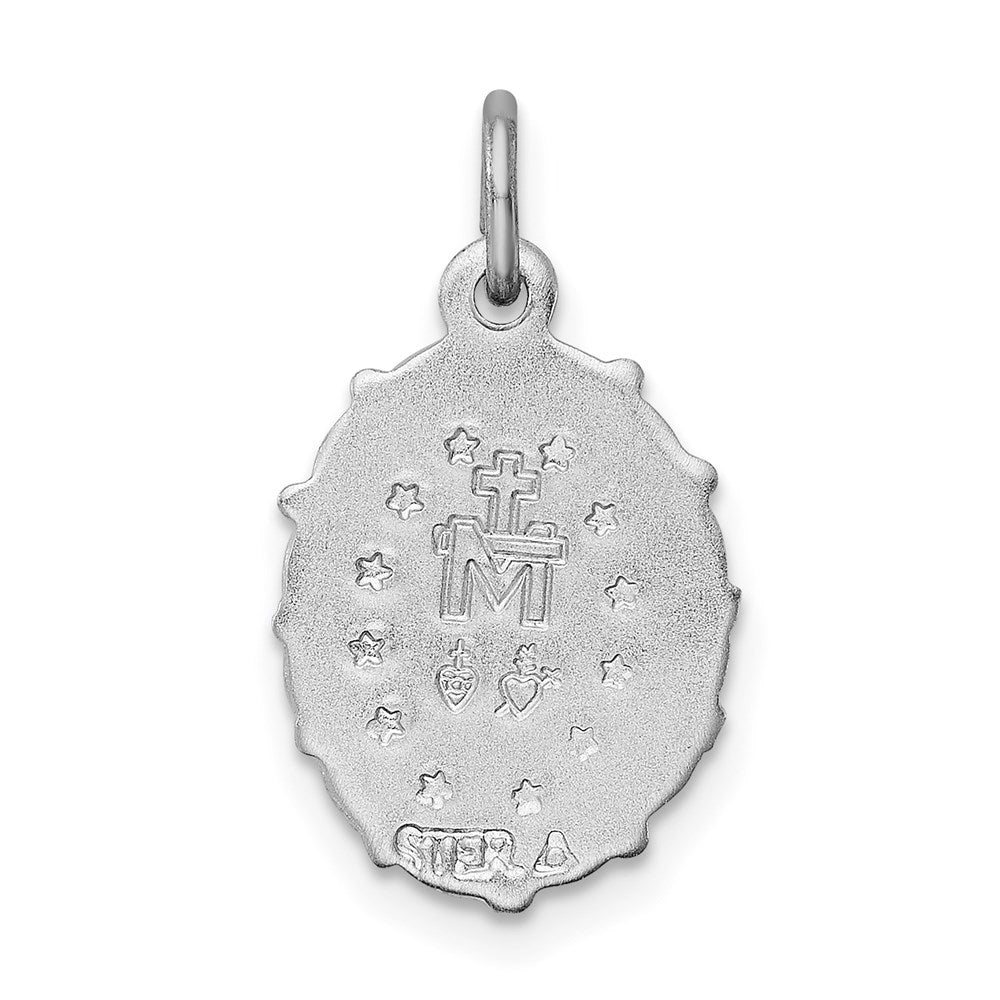 Sterling Silver Rhodium-plated Virgin Mary Medal