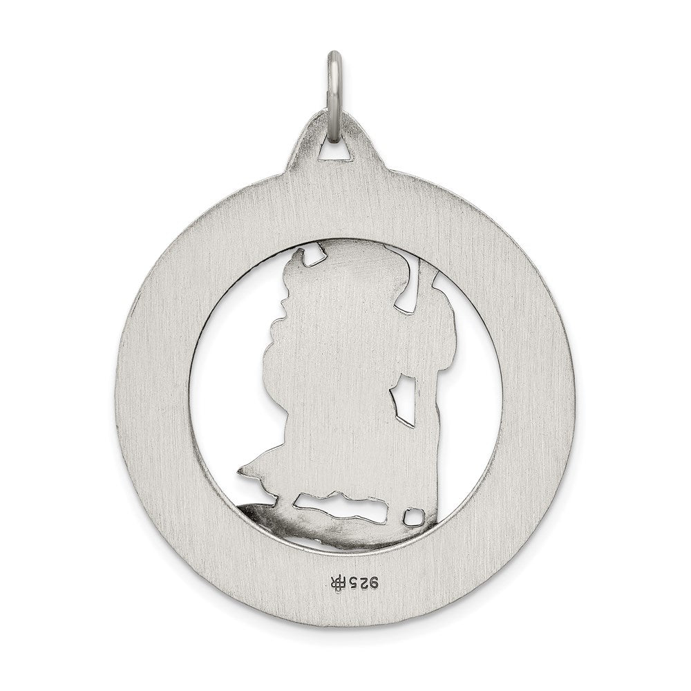 Sterling Silver Antiqued St. Christopher Medal