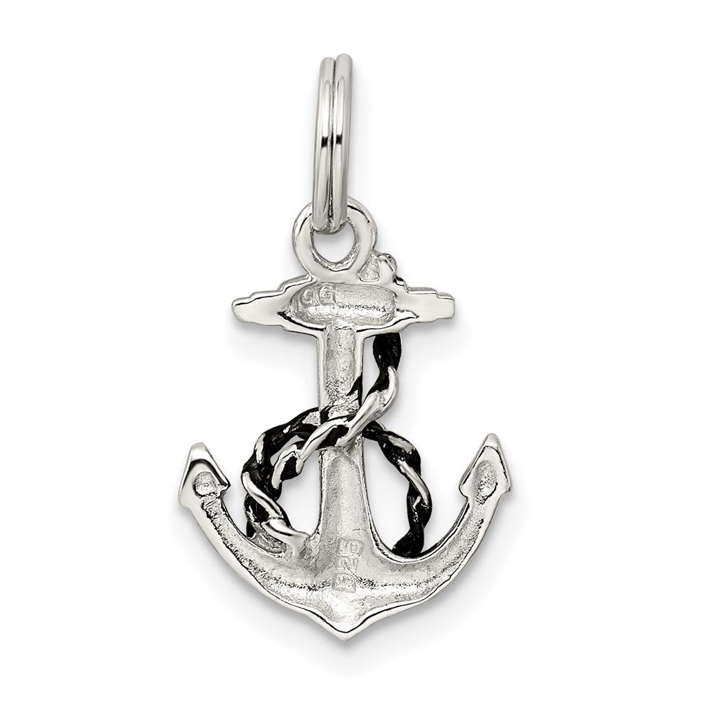 Sterling Silver Rhodium-plated Anchor Charm