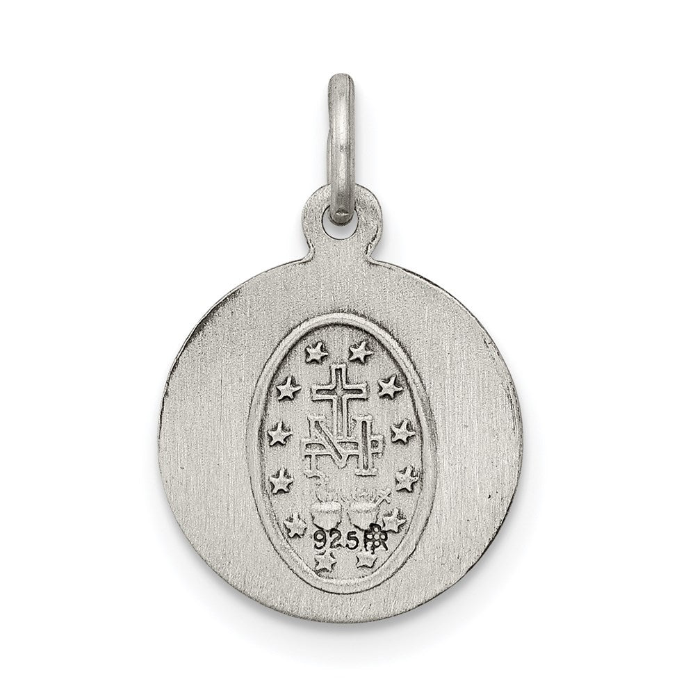 Sterling Silver Antiqued Virgin Mary Medal