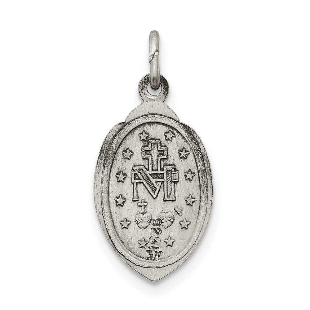 Sterling Silver Antiqued Virgin Mary Medal