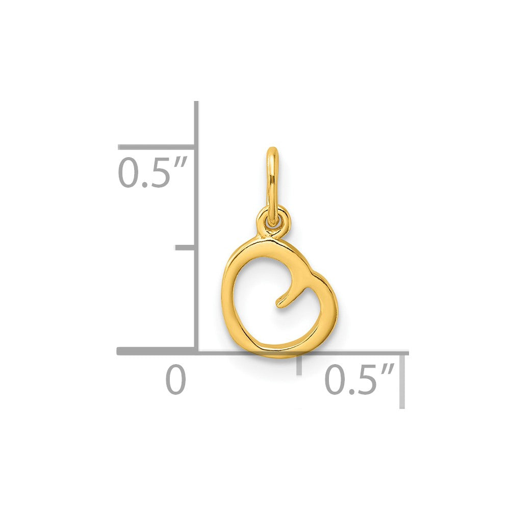 Sterling Silver Gold-tone Polished Letter O Initial Charm