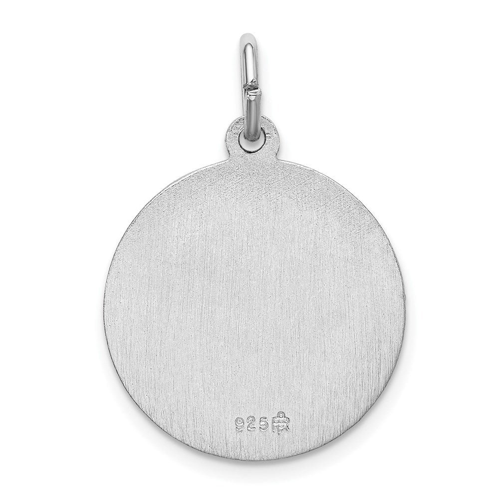 Sterling Silver Rhodium-plated Spanish of Guadalupe Medal Pendant