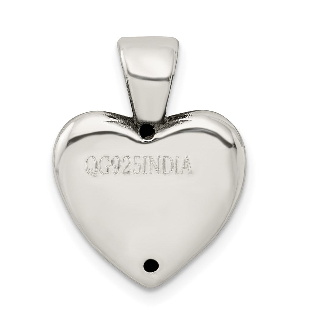 Sterling Silver Antiqued Heart Foot Pendant