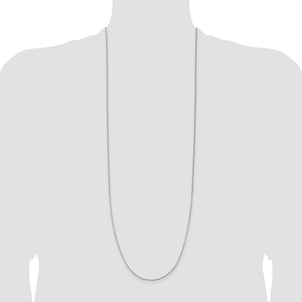 Sterling Silver 1.5mm Beveled Oval Cable Chain
