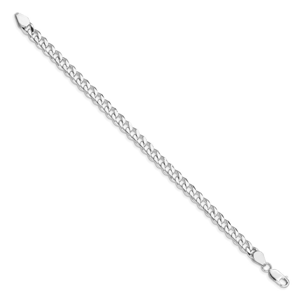 Sterling Silver Rhodium-plated 6.5mm Curb Chain