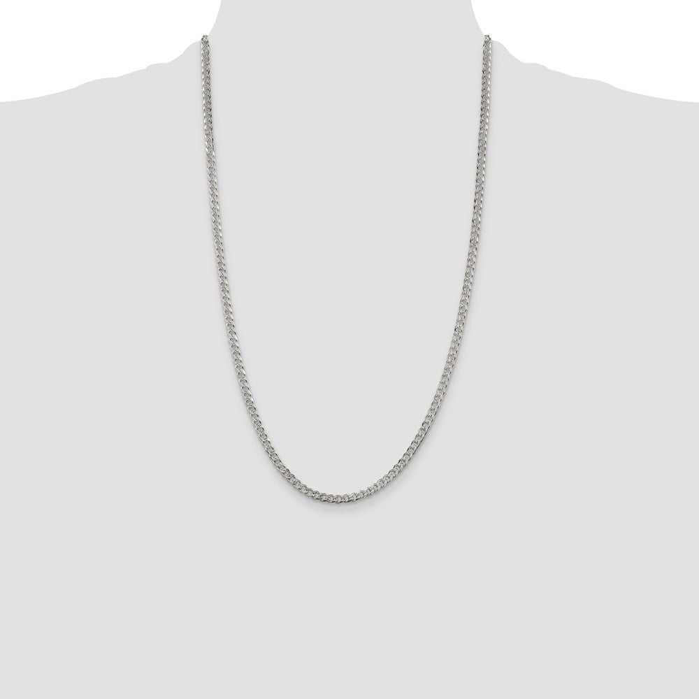 Sterling Silver 3.8mm Pav‚ Curb Chain