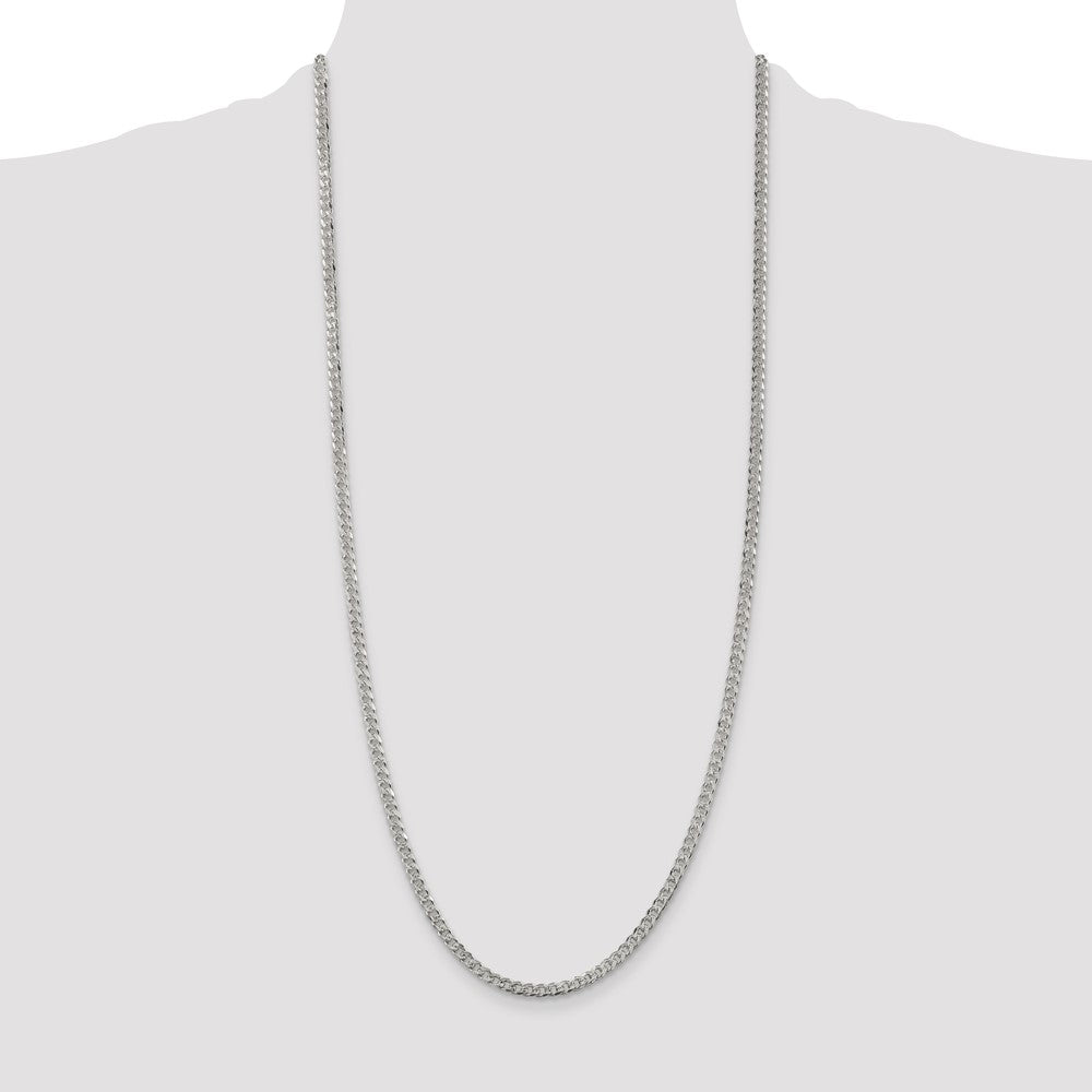 Sterling Silver 3.8mm Pav‚ Curb Chain