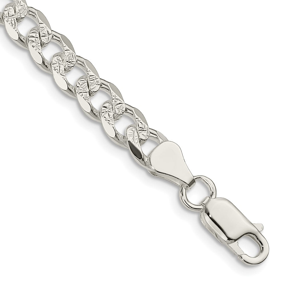 Sterling Silver 7mm Pav‚ Curb Chain