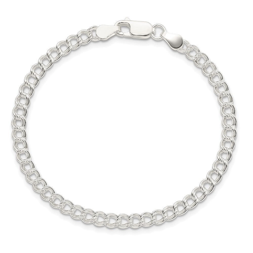 Sterling Silver 4.25mm Double Link Charm Bracelet