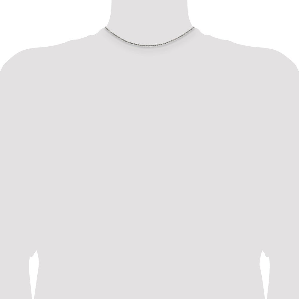 Sterling Silver 1.5mm Diamond-cut Rope Chain