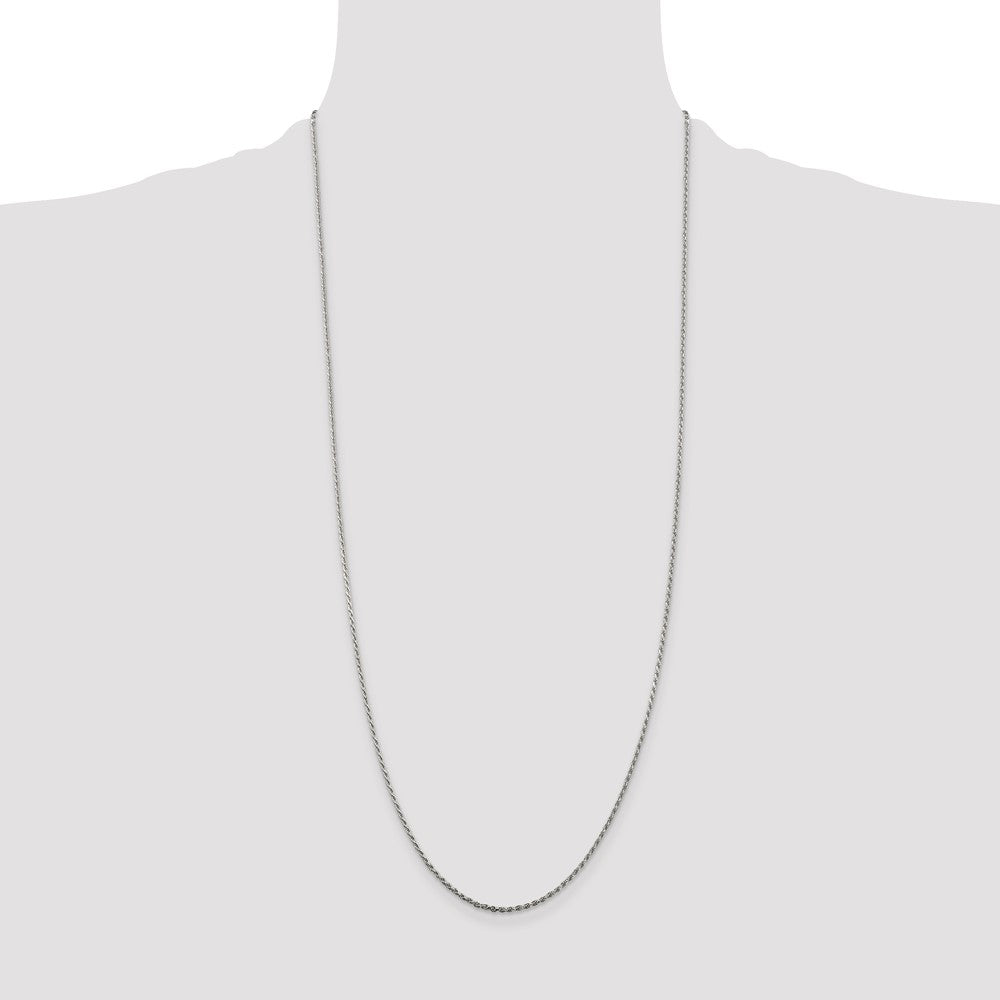Sterling Silver 1.5mm Diamond-cut Rope Chain