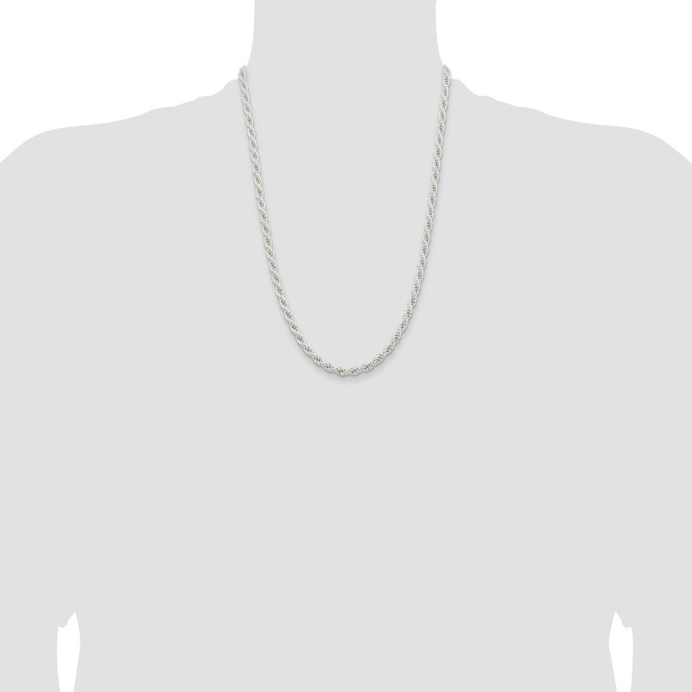 Sterling Silver 5mm Solid Rope Chain