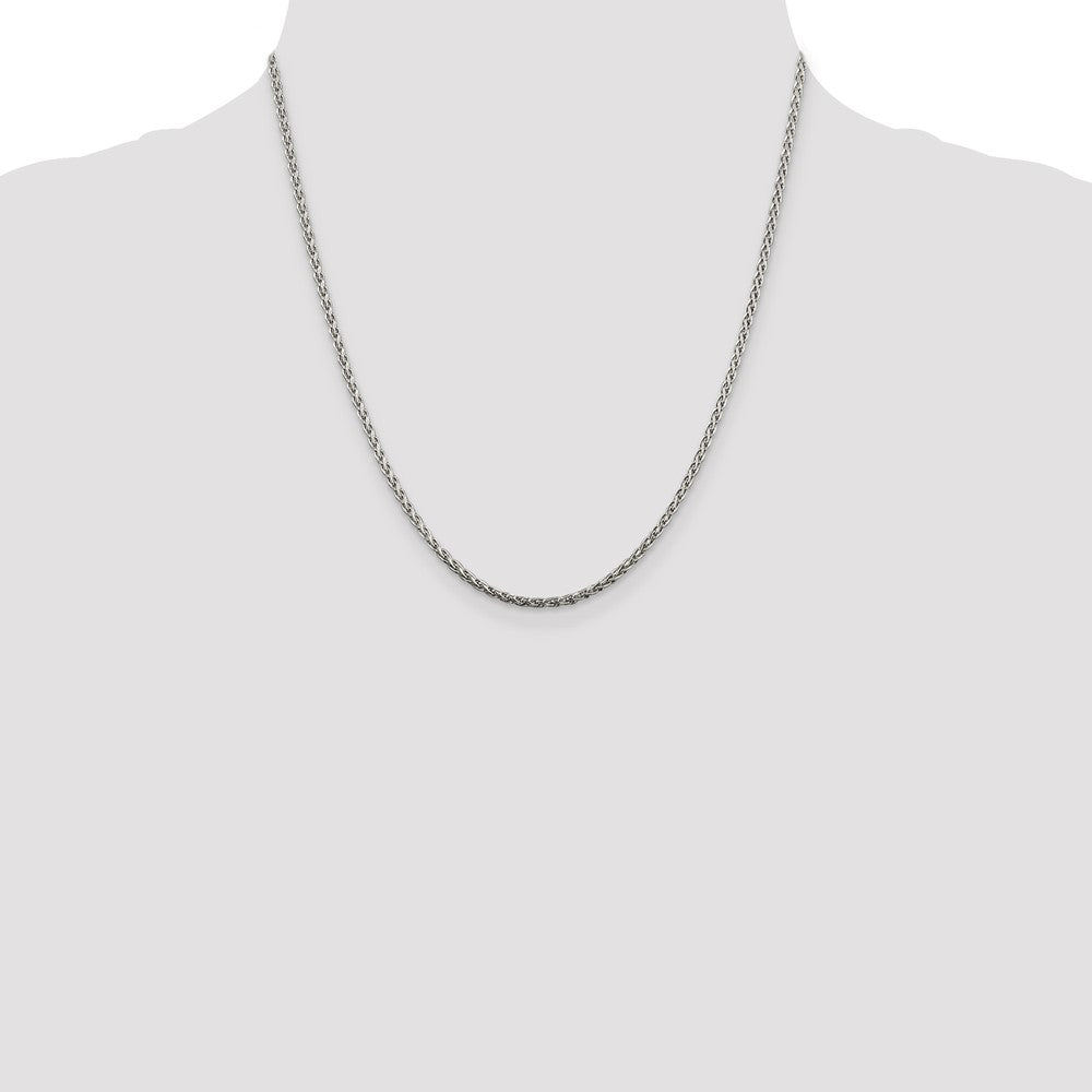 Sterling Silver 2mm Diamond-cut Spiga Chain