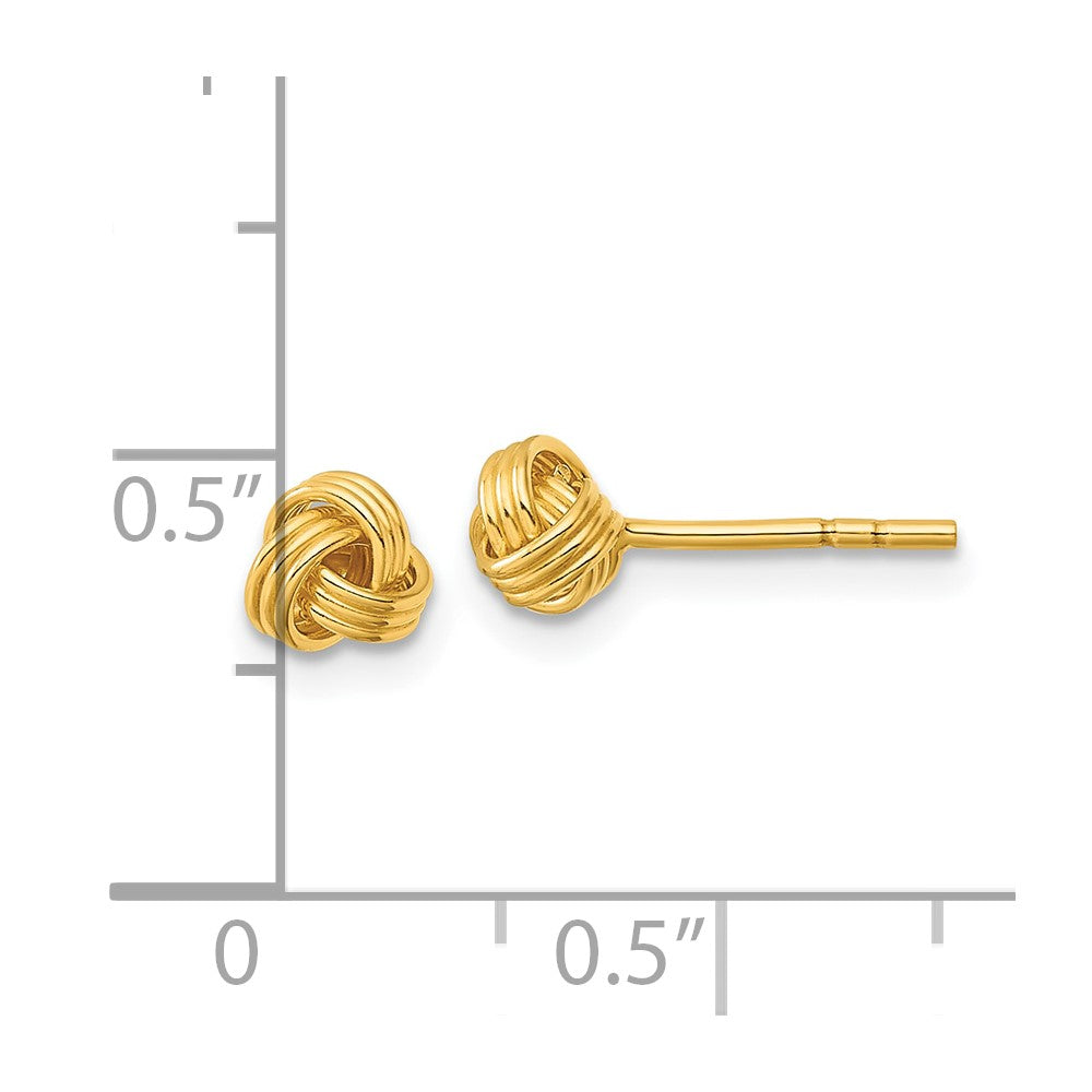 Sterling Silver Gold-tone Polished Love Knot Post Earrings