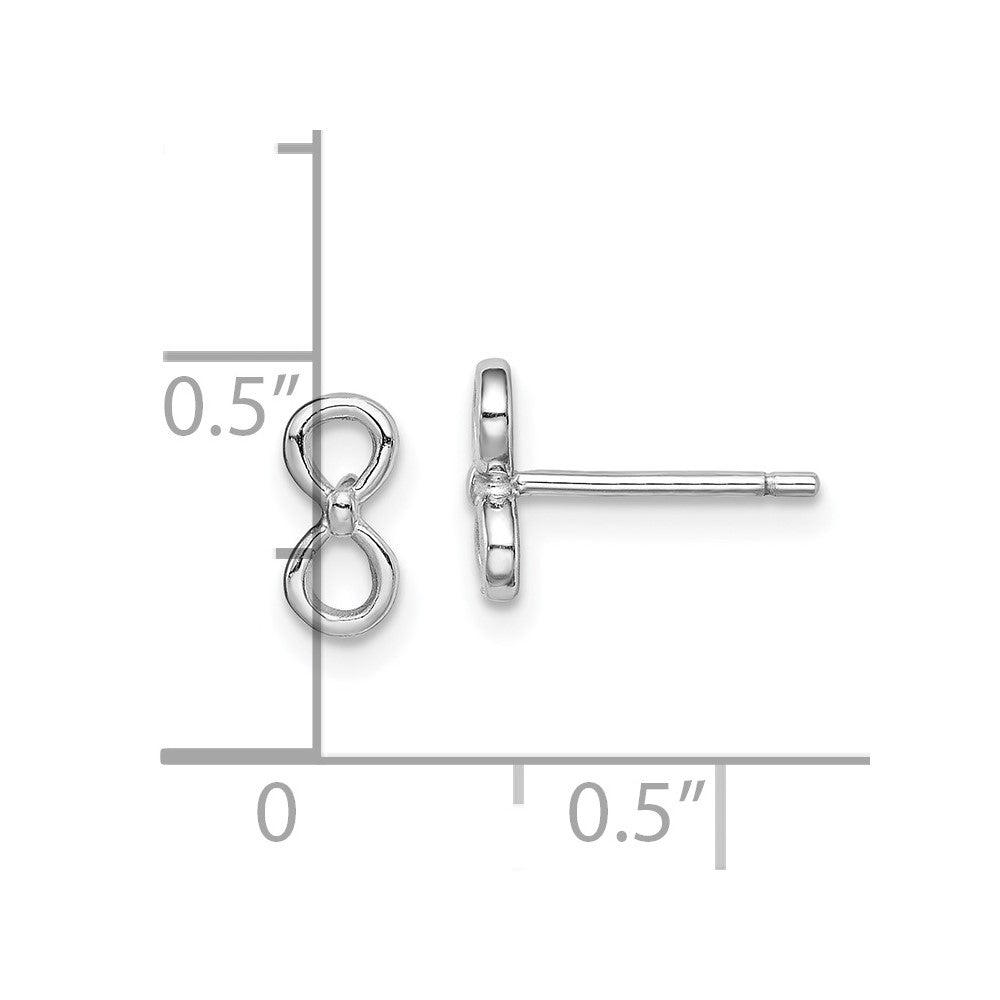 Sterling Silver Rhodium-plated Infinity Post Earrings
