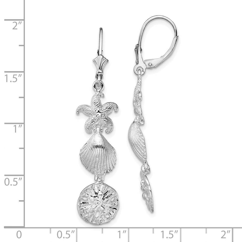 De-Ani Sterling Silver Rhodium-Plated Polished Leverback Earrings