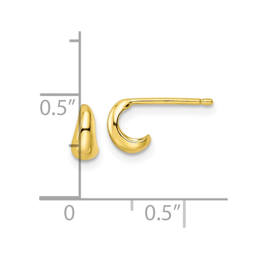 Sterling Silver Polished Gold-tone Hoop Post Earrings