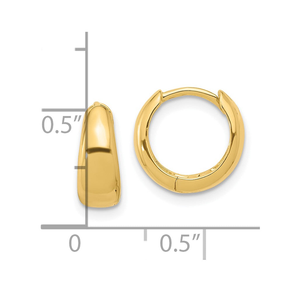 Sterling Silver Gold-tone 12x5mm Huggie Hoop Earrings