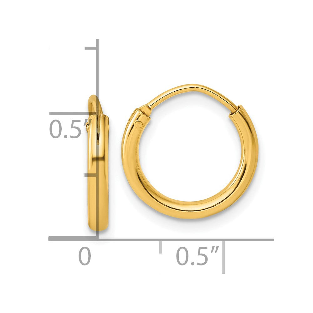 Sterling Silver Flash Gold-plated 2mm Endless Hoop Earrings