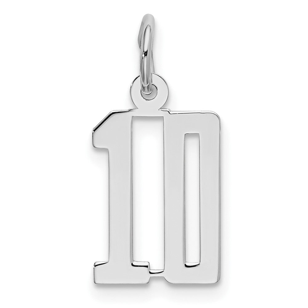 Sterling Silver/Gold-Plated Elongated Number 10 Charm