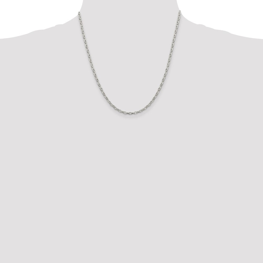 Sterling Silver 3mm Fancy Patterned Rolo Chain