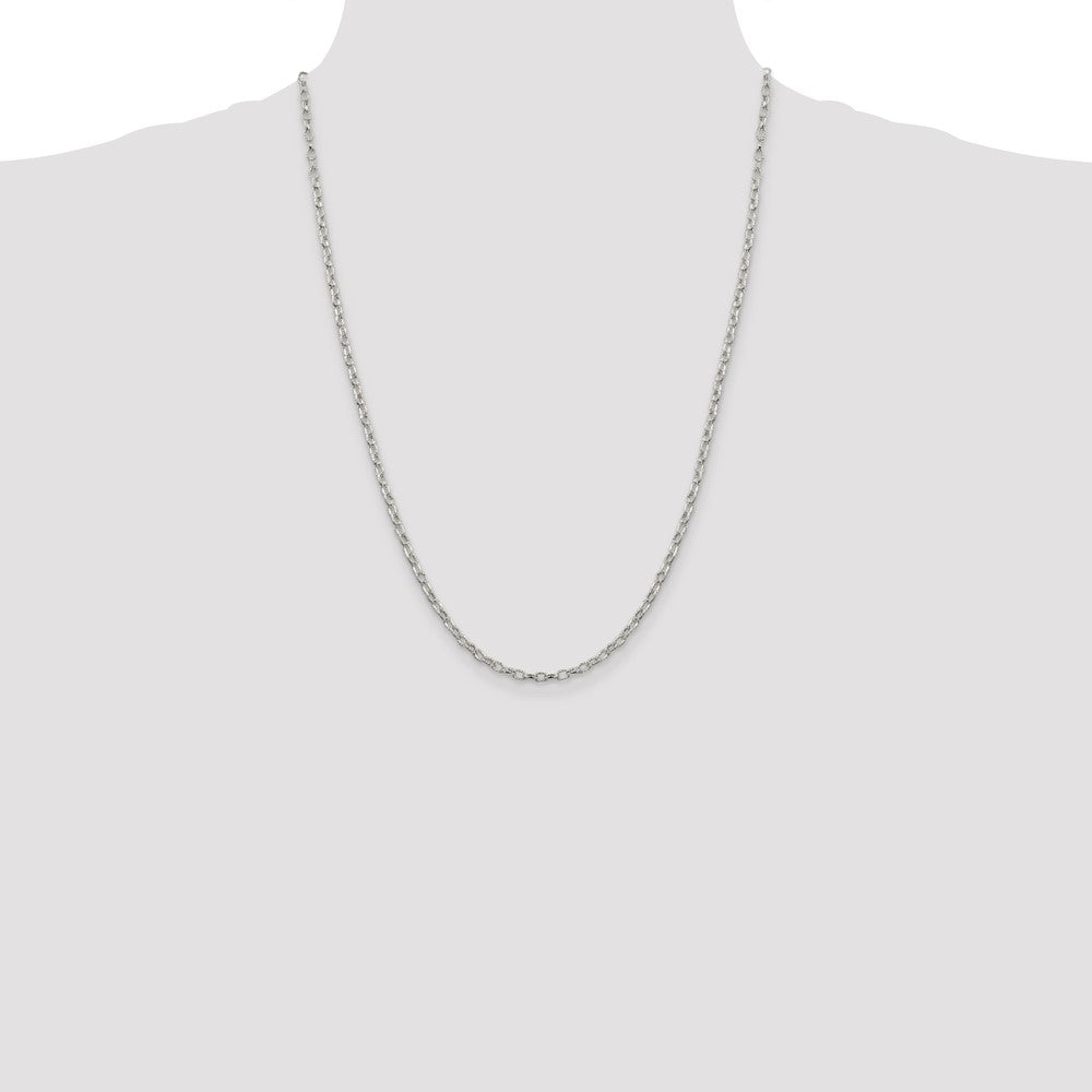 Sterling Silver 3mm Fancy Patterned Rolo Chain