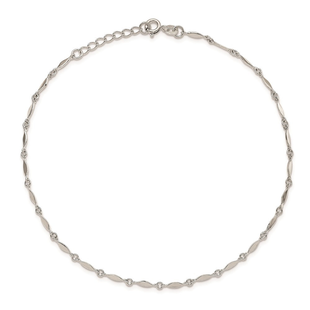Sterling Silver 9in Plus 1in ext. Anklet