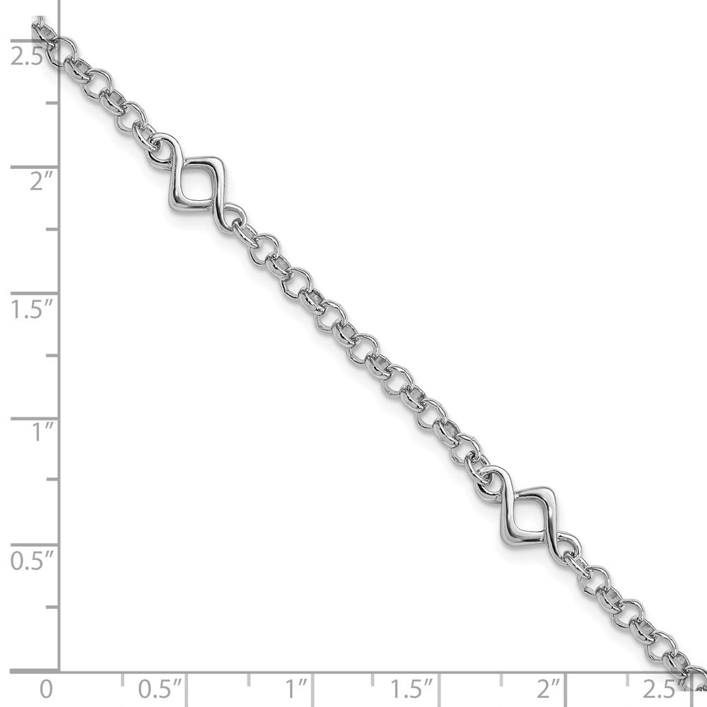 Sterling Silver Rhodium-plated Fancy Bracelet