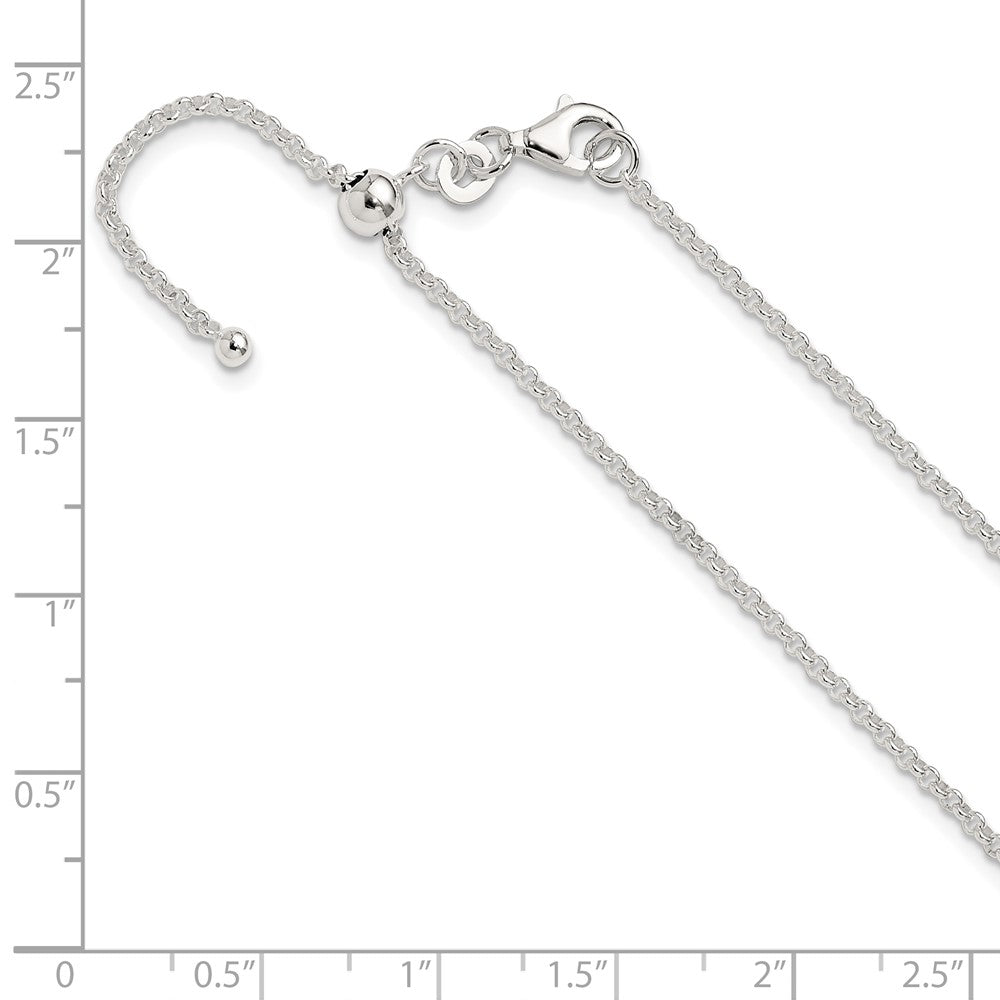 Sterling Silver Polished Adjustable Necklace