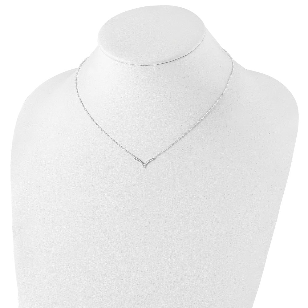 Sterling Silver Polished V-Shape Necklace
