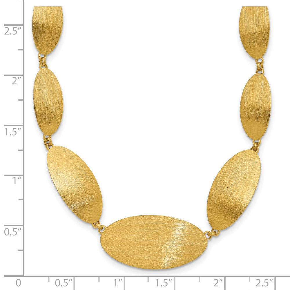 Sterling Silver Gold-plated Brushed w/ 2in ext. Necklace
